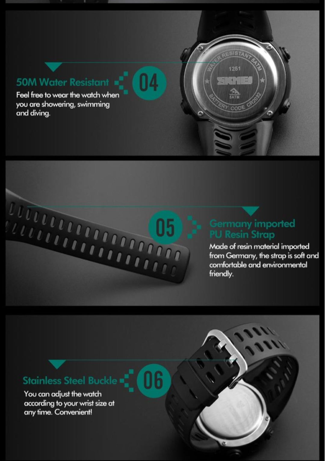 SKMEI 1251 Digital Sports Watch – Durable, Waterproof, and Stylist